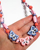 korale Korale róż i niebieski - Motyle - drewniane, krótkie 2