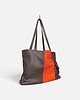 torby na ramię Shoper bag brązowa torba z pomarańczem 2