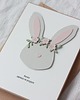 kartki scrapbooking Sweet Bunny. Zaproszenia urodzinowe z szarym zajączkiem 2