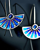 kolczyki wire wrapping Kolczyki srebrne wachlarze z tytanem 6