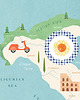 plakaty Plakat Italia / Włochy - mapa graficzna 2