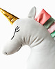 poduszki do pokoju dziecka Jednorożec UNICORN poduszka - jasny szary z kolorową grzywą 1