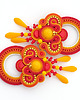 kolczyki soutache Kolorowe duże koła kolczyki 1