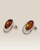 kolczyki z kamieniami Kolczyki na sztyft z bursztynem koniak 17x13mm 2