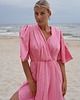 sukienki maxi damskie CS - Elegancka sukienka z rozcięciem Pink Pearl 6