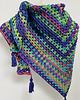 szale damskie Ciepła kolorowa  chusta Granny z chwostami ręcznie robiona 2