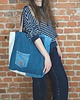torby na ramię Lazy bag torba niebieska z jeansem no waste 2