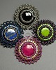 broszki Fleur magenta, broszka z jadeitem, beading, haft 8