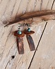kolczyki z mosiądzu Kolczyki z kutej, oksydowanej miedzi, turkusu i kamienia /51/  handmade 1