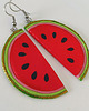 kolczyki z masy plastycznej Brokatowe Kolczyki Arbuzy 3