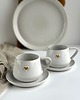 filiżanki Zestaw dla dwojga - Taca + filiżanki ceramiczne białe - Piegi z sercem 3