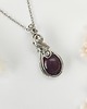 wisiory Naszyjnik Jadeit Bordowy stal chirurgiczna wisiorek handmade wirewrapping 3
