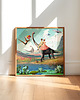 plakaty Surrealistyczny Plakat "DinoLove" Kolaż 30x30cm 1