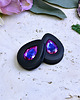 biżuteria różna Tunele do uszu łezki 10-100mm ze szklanym kryształkiem #029 violet blue 4