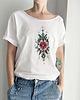 t-shirt damskie Kwiat  różowy Biały Oversize 1