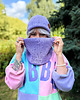 czapki damskie Bawełniana czapka beanie logo ekoskórka Jasny fiolet 1