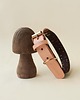 smycze i obroże dla psów i kotów Obroża Łączona Brown Confetti / Nude Leather 2 cm 1