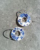 kolczyki ceramiczne Kolczyki ceramiczne w kobaltowe wzory koła 1