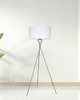 lampy podłogowe Lampa Podłogowa Hugo E27 Satyna abażur biały fi50cm 3