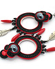 kolczyki soutache Czarne koła z pórkami 1