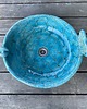 umywalki UM58 Duża turkusowa ceramiczna umywalka ryba, okrągła. 1