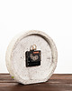 zegary Okrągły betonowy zegar stołowy/ścienny z chrobotkiem reniferowym- jasny 3