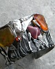 bransoletki wire wrapping Bursztyn w zaroślach -  bransoleta mankiet CUFF 1