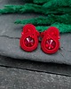 kolczyki soutache Kolczyki sutasz sztyfty czerwone nieregularne z kryształkami Ella 2
