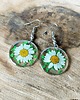 kolczyki z żywicy MAGIA ŻYWICY - kolczyki zielona MARGARETKA 3