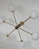 lampy wiszące Żyrandol Stilnovo style lata 60. Mosiądz, szkło i metal 6x E14 Vintage 4