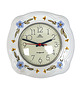zegary Zegar Ścienny Ceramiczny Meister-Quarz Ręcznie Malowany Niemcy Lata 70. 1