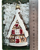 bombki Szklana Bombka Ręcznie Malowana Zimowy Domek z Brązowym dachem 5