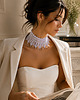 chokery Biały koronkowy choker z koraliczkami 2