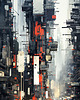 plakaty Futurystyczna Japonia, Cyberpunk - Plakat - Loft, Minimalizm 1