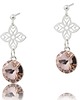 kolczyki swarovski Orientalne różowe kolczyki rozety kryształ Swarovski 1