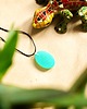 wisiory Turkusowy owalny wisiorek świecący w ciemności i UV handmade 2,5 cm 2