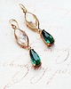 Biżuteria ślubna Długie, kryształowe kolczyki ślubne ETHERICA EMERALD 1