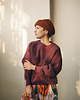 bluza bez kaptura damska Bordowa Bluza bez kaptura 2