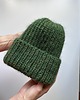 czapki damskie Gruba wełniana czapka oversize z bardzo szerokim wywinięciem - leśna zieleń 4