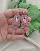 kolczyki soutache Kolczyki brudny zgaszony róż, kolczyki na wesele, wiszące kolczyki 1
