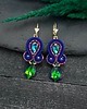kolczyki soutache Kolczyki sutasz fioletowo niebieskie z kryształami Felicja 2