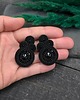 kolczyki soutache Kolczyki sztyfty sutasz małe czarne z kryształkami Gracia 1