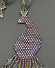 kolczyki szklane Pawie lawendowe, kolczyki z frędzlami, beading 3