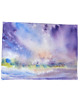 obrazy Akwarela Morski pejzaż zachód słońca oryginalny obraz 300g A4 21x30 cm 2