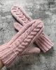 rękawiczki damskie Zimowe wełniane rękawiczki pudrowy róż 2