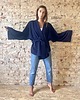 szlafroki damskie Szlafrok narzutka kimono z dresówki krótka 6