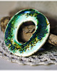 wisiory Wisior ceramiczny "0" w zieleniach, dwustronny 2