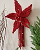 dekoracje świąteczne Makramowy kwiat - poisencja czerwona - dekoracja świąteczna 1