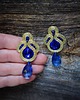 kolczyki soutache Kobaltowo - złote  kolczyki soutache 4