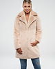 płaszcze damskie Beżowy Płaszcz ze Sztucznego Futra 6